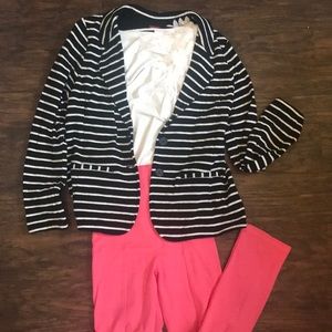 Black and White Stripe Merona Blazer NWT